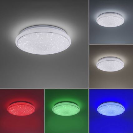 Plafonieră LED RGB dimabilă JUPI LED/28W/230V Tuya 2700-5000K Leuchten Direkt 14743-16 + telecomandă