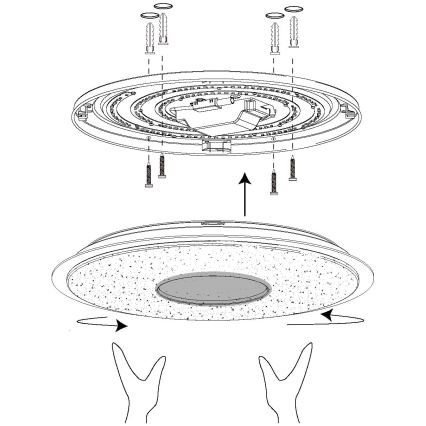 Plafonieră LED RGB dimabilă LANCIANO-C LED/38W/230V Eglo + telecomandă
