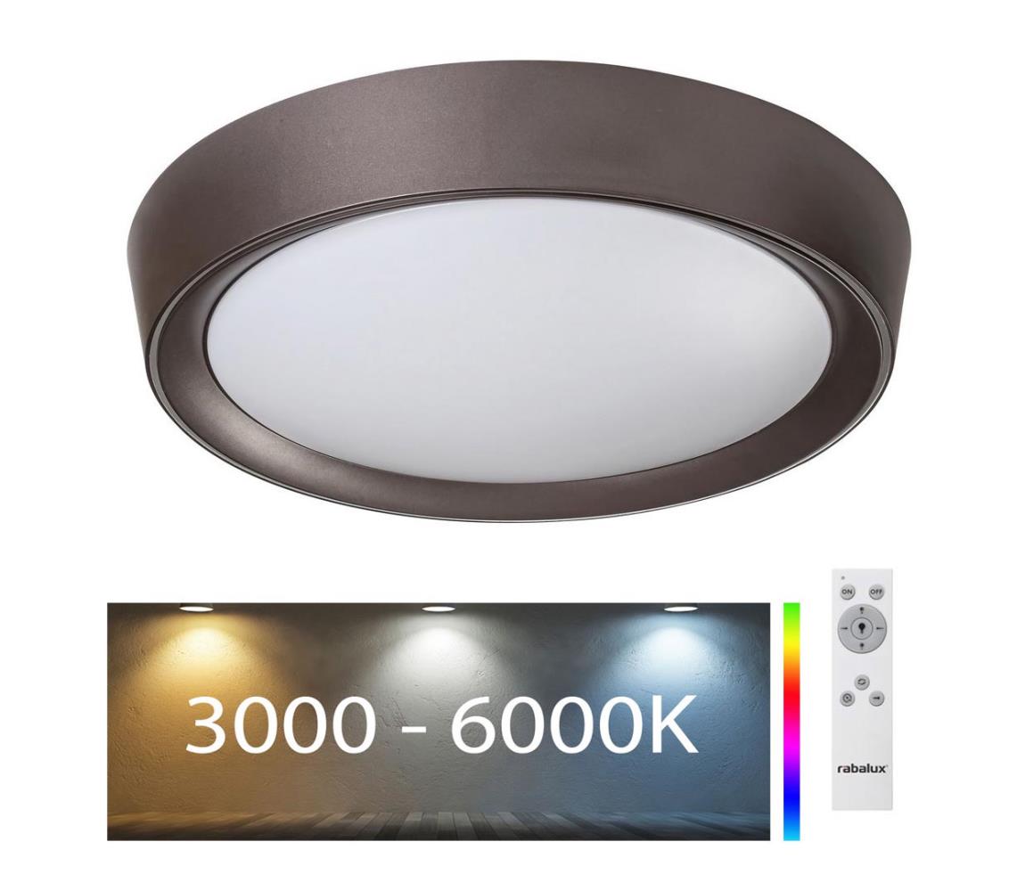 Plafonieră LED RGB dimabilă Rabalux LED/24W/230V neagră + telecomandă 3000-6000K