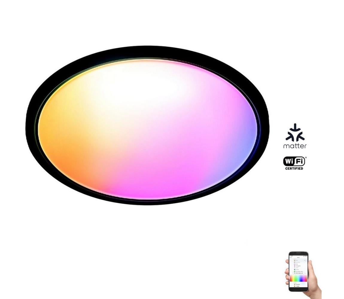 Plafonieră LED RGB dimabilă SUPERSLIM LED/22W/230V Wi-Fi negru WiZ