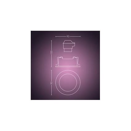 Philips 50451/48/P7 - LED RGB Lampă încastrată HUE CENTURA 1xGU10/5,7W/230V