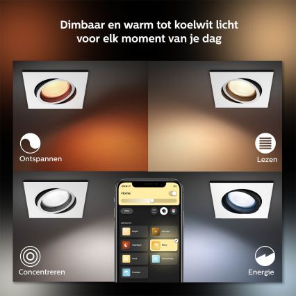 Philips 50551/31/P7 - LED RGB Lampă încastrată HUE CENTURA 1xGU10/5,7W/230/24