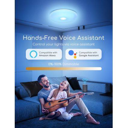 Plafonieră LED RGBW dimabilă Aigostar 18W/230V d. 34 cm Wi-Fi