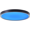 Plafonieră LED RGBW dimabilă Brilliant LOTTI LED/16W/230V 3000K d. 30 cm negru Wi-Fi Tuya + telecomandă