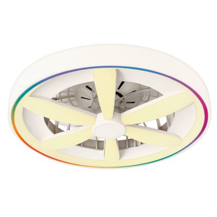 Plafonieră LED RGBW dimmabilă cu ventilator MALAWI LED/48W/230V 3000-6500K alb + telecomandă