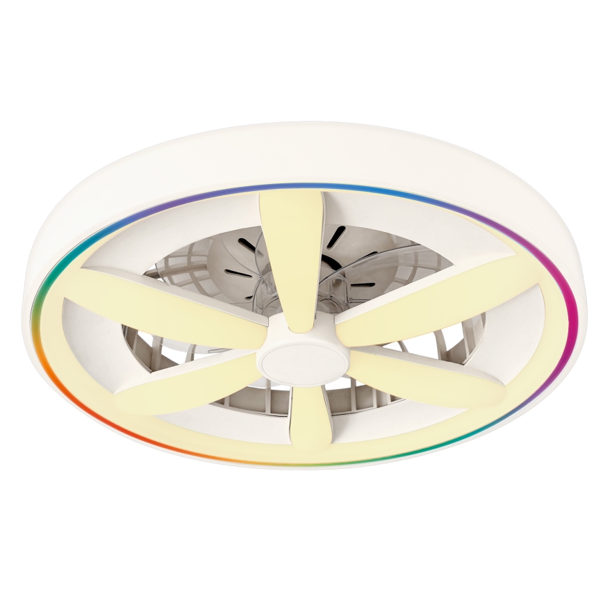 Plafonieră LED RGBW dimmabilă cu ventilator MALAWI LED/48W/230V 3000-6500K alb + telecomandă