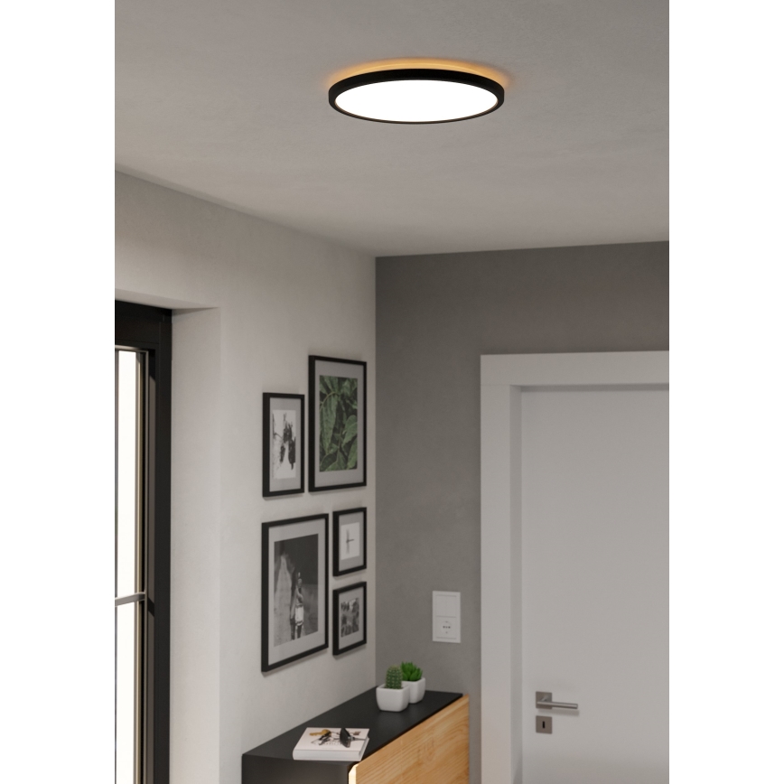Plafonieră LED RGBW dimabilă de exterior Eglo LED/13,9W/230V 2700-6500K d. 30 cm IP44 negru ZigBee