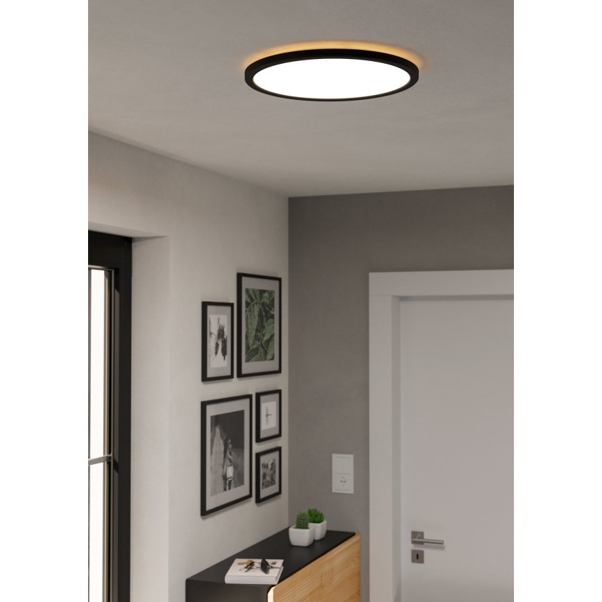 Plafonieră LED RGBW dimabilă de exterior Eglo LED/18,5W/230V 2700-6500K d. 38,9 cm IP44 negru ZigBee