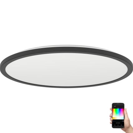 Plafonieră LED RGBW dimabilă de exterior Eglo LED/16,8W/230V 2700-6500K d. 50 cm IP44 negru ZigBee
