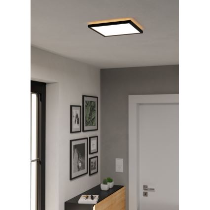 Plafonieră LED RGBW dimabilă de exterior Eglo LED/13,4W/230V 2700-6500K 29x29 cm IP44 negru