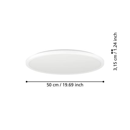 Plafonieră LED RGBW dimabilă de exterior Eglo LED/16,8W/230V 2700-6500K d. 50 cm IP44 alb ZigBee