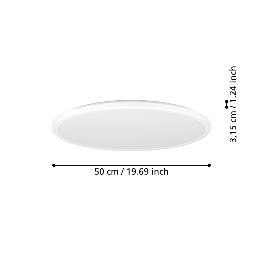 Plafonieră LED RGBW dimabilă de exterior Eglo LED/16,8W/230V 2700-6500K d. 50 cm IP44 alb ZigBee