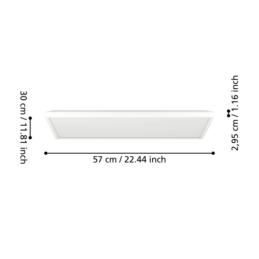 Plafonieră LED RGBW dimabilă de exterior Eglo LED/17,2W/230V 2700-6500K 30x57cm IP44 alb ZigBee
