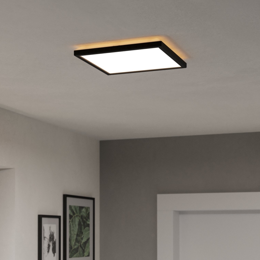 Plafonieră LED RGBW dimabilă de exterior Eglo LED/13,4W/230V 2700-6500K 29x29 cm IP44 negru