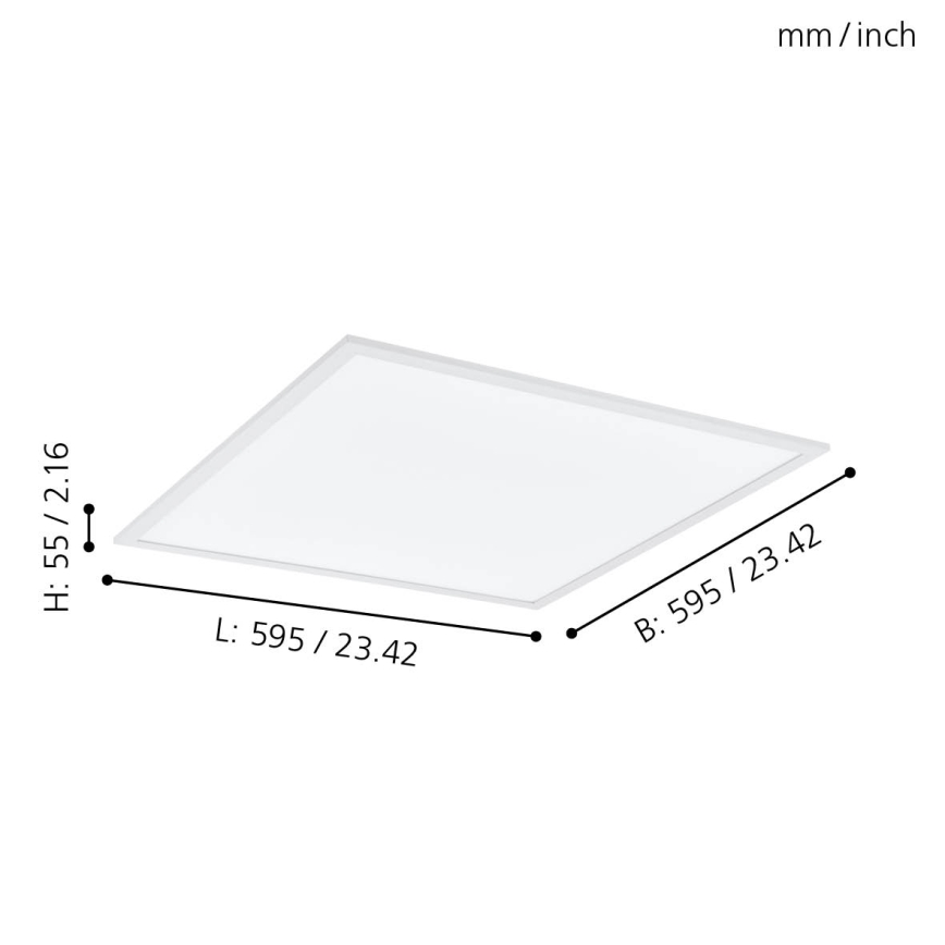 Plafonieră RGBW dimabilă Eglo LED/32,5W/230V 2700-6500K 60x60 cm + telecomandă
