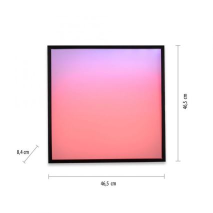 Plafonieră LED RGBW dimabilă JUST LIGHT. 14110-18 MARIO BLACK LED/19,5W/230V 2700-5000K + telecomandă