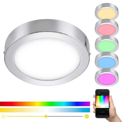 Plafonieră LED RGBW dimabilă pentru baie Eglo 33667 FUEVA-C LED21W/230V d. 30 cm IP44