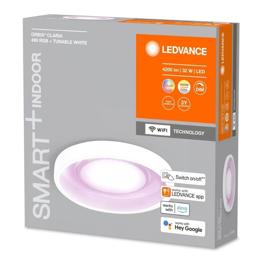 Plafonieră LED RGBW dimabilă SMART+ CLARIA LED/32W/230V 2700-6500K Wi-Fi Ledvance