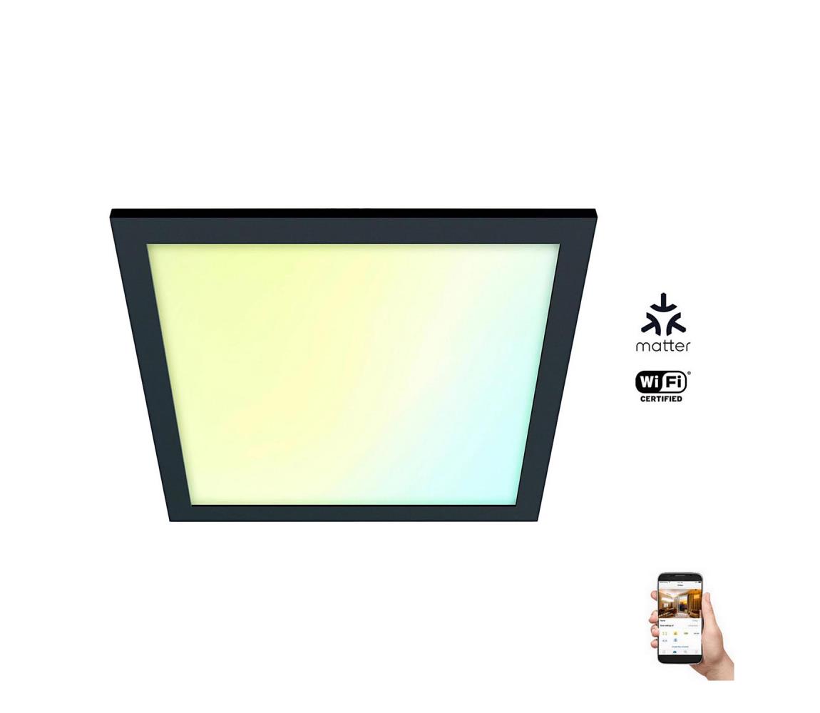 Plafonieră LED RGBW dimabilă SUPERSLIM LED/36W/230V Wi-Fi neagră WiZ