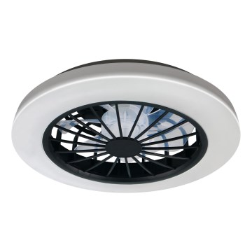 Plafonieră LED RGBW dimmabilă cu ventilator GHANA LED/24W/230V 3000-6500K alb/negru + telecomandă