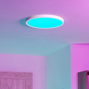 Plafonieră LED RGBW dimmabilă pentru baie Eglo, LED/17,5W/230V, 2700-6500K, Ø 38,9 cm, IP44, albă