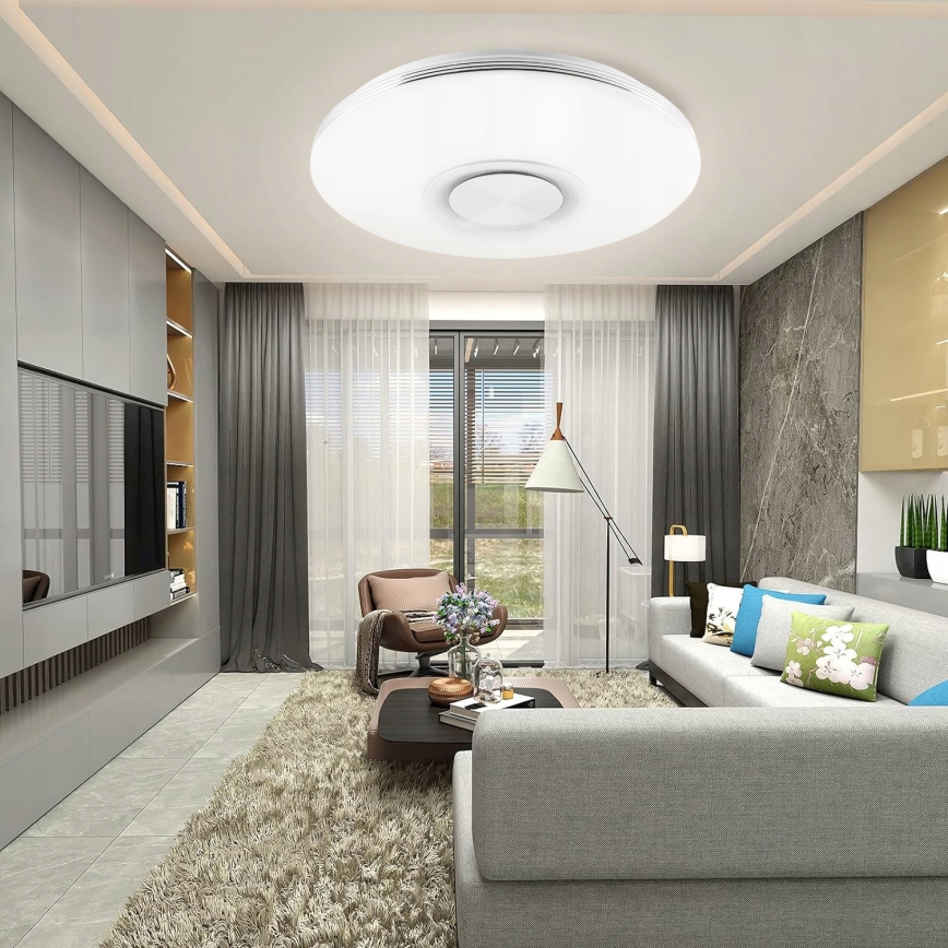 Plafonieră LED RGBW dimmabilă cu difuzor LED/60W/230V 3000-6000K Ø 40 cm albă + telecomandă