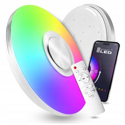 Plafonieră LED RGBW dimmabilă cu difuzor LED/60W/230V 3000-6000K Ø 40 cm albă + telecomandă