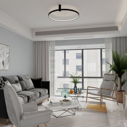 Plafonieră LED RING S, 34W/230V, 3000/4000/6000K, Ø 60 cm, neagră