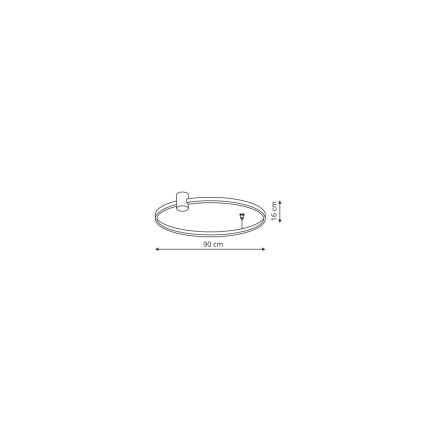 Plafonieră LED RING S, 50 W, 230 V, 3000/4000/6000 K, Ø 90 cm, neagră