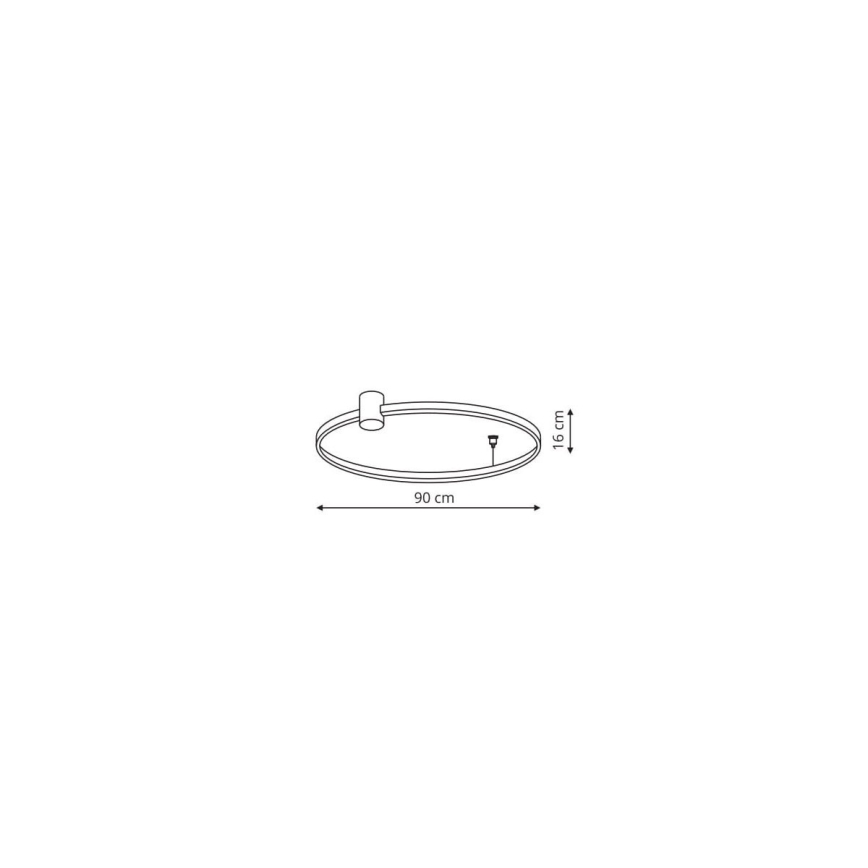 Plafonieră LED RING S, 50 W, 230 V, 3000/4000/6000 K, Ø 90 cm, neagră