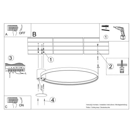 Plafonieră LED RIO LED/30W/230V CRI95 4000K d. 55 cm auriu Thoro TH.223