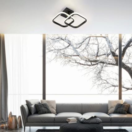 Plafonieră LED ROBERT, 25 W, 230 V, 25 x 38 cm, negru