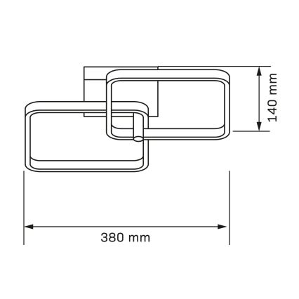 Plafonieră LED ROBERT, 25 W, 230 V, 25 x 38 cm, negru