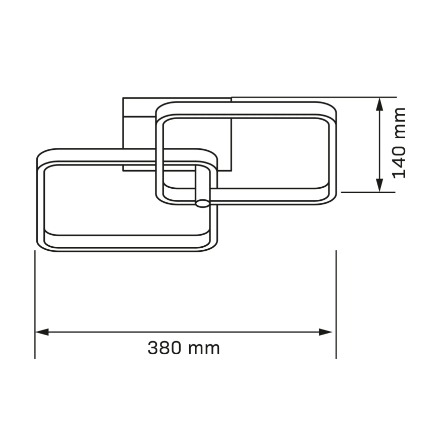Plafonieră LED ROBERT, 25 W, 230 V, 25 x 38 cm, negru