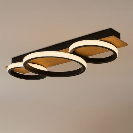 Plafonieră LED ROWENA, 18W, 230V, negru/maro