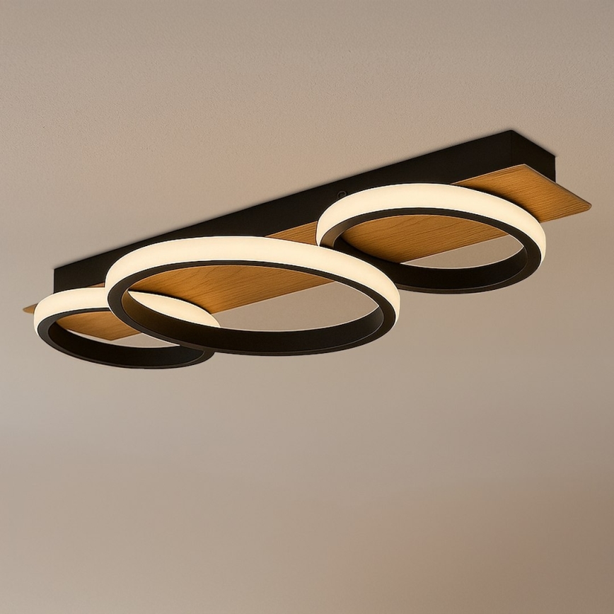 Plafonieră LED ROWENA, 18W, 230V, negru/maro