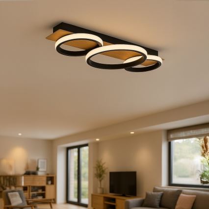 Plafonieră LED ROWENA, 18W, 230V, negru/maro