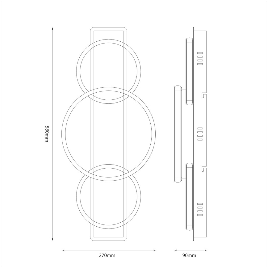 Plafonieră LED ROWENA, 18W, 230V, negru/maro
