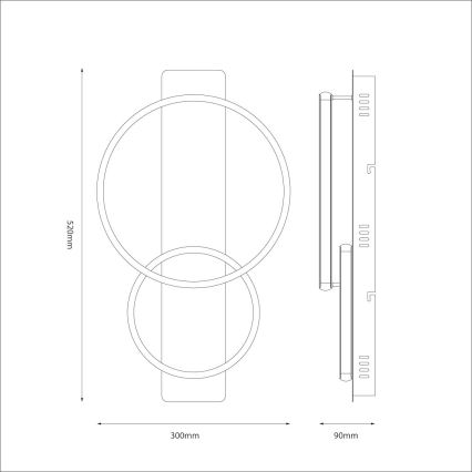 Plafonieră LED ROWENA LED/14W/230V negru/maro