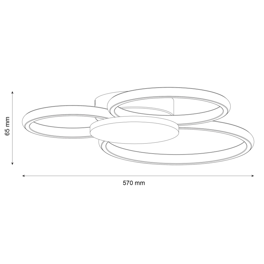 Plafonieră LED SABINA 38W/230V, lemn de cauciuc