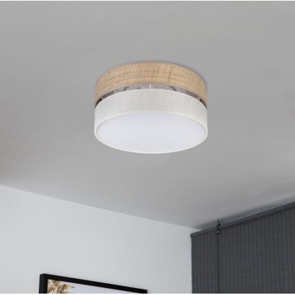 Plafonieră LED SIRJA BOHO, 20W, 230V, 4000K, Ø 35 cm, bej/alb