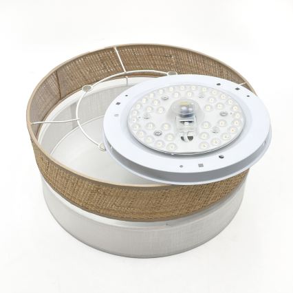 Plafonieră LED SIRJA BOHO, 20W, 230V, 4000K, Ø 35 cm, bej/alb