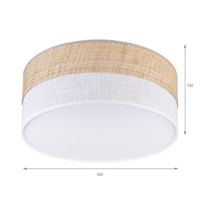 Plafonieră LED SIRJA BOHO, 20 W, 230 V, 4000 K, diametru 35 cm, bej/alb