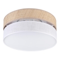 Plafonieră LED SIRJA BOHO, 20W, 230V, 4000K, Ø 35 cm, bej/alb