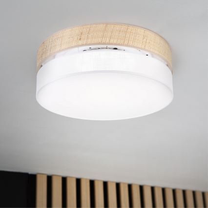 Plafonieră LED SIRJA BOHO, 36W, 230V, 4000K, Ø 45 cm, bej/alb