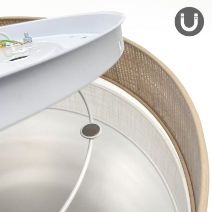 Plafonieră LED SIRJA BOHO, 36W, 230V, 4000K, Ø 45 cm, bej/alb