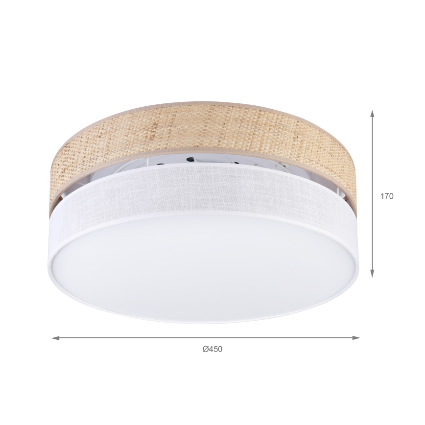 Plafonieră LED SIRJA BOHO, 36W, 230V, 4000K, Ø 45 cm, bej/alb