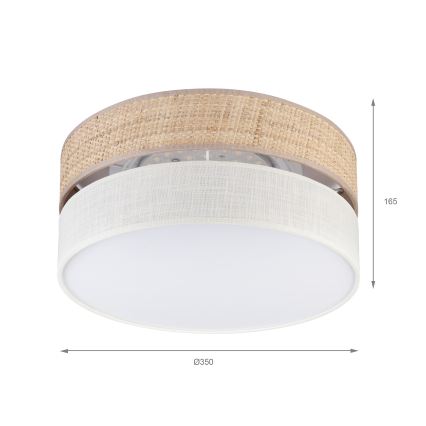 Plafonieră LED SIRJA BOHO, 20W/230V, 4000K, Ø 35 cm, bej/crem