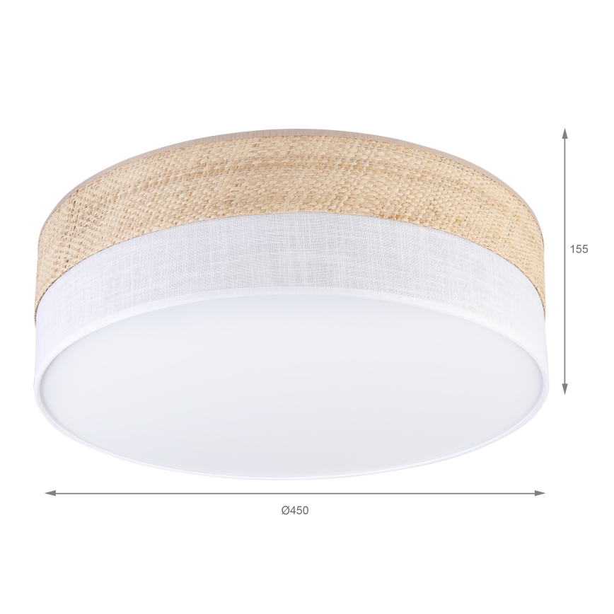 Plafonieră LED SIRJA BOHO, 36W/230V, 4000K, Ø 45 cm, bej/alb