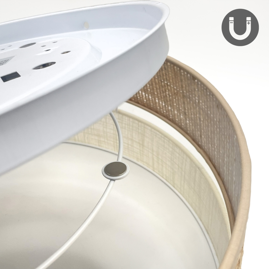 Plafonieră LED SIRJA BOHO, 36 W, 230 V, 4000 K, Ø 45 cm, bej/crem